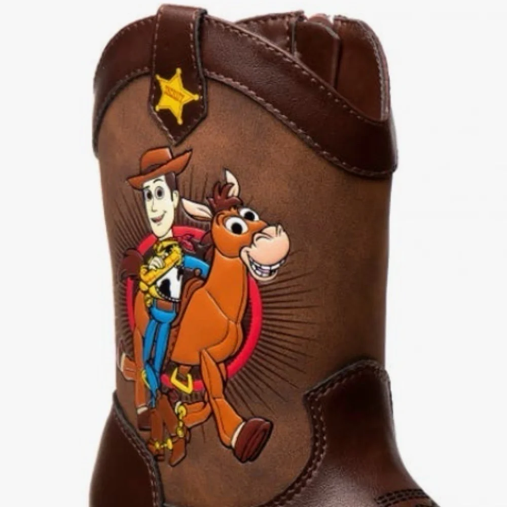 RARE Josmo Disney Pixar Toy Story Woody & Bullseye Sturdy Brown Cowboy Boots NEW